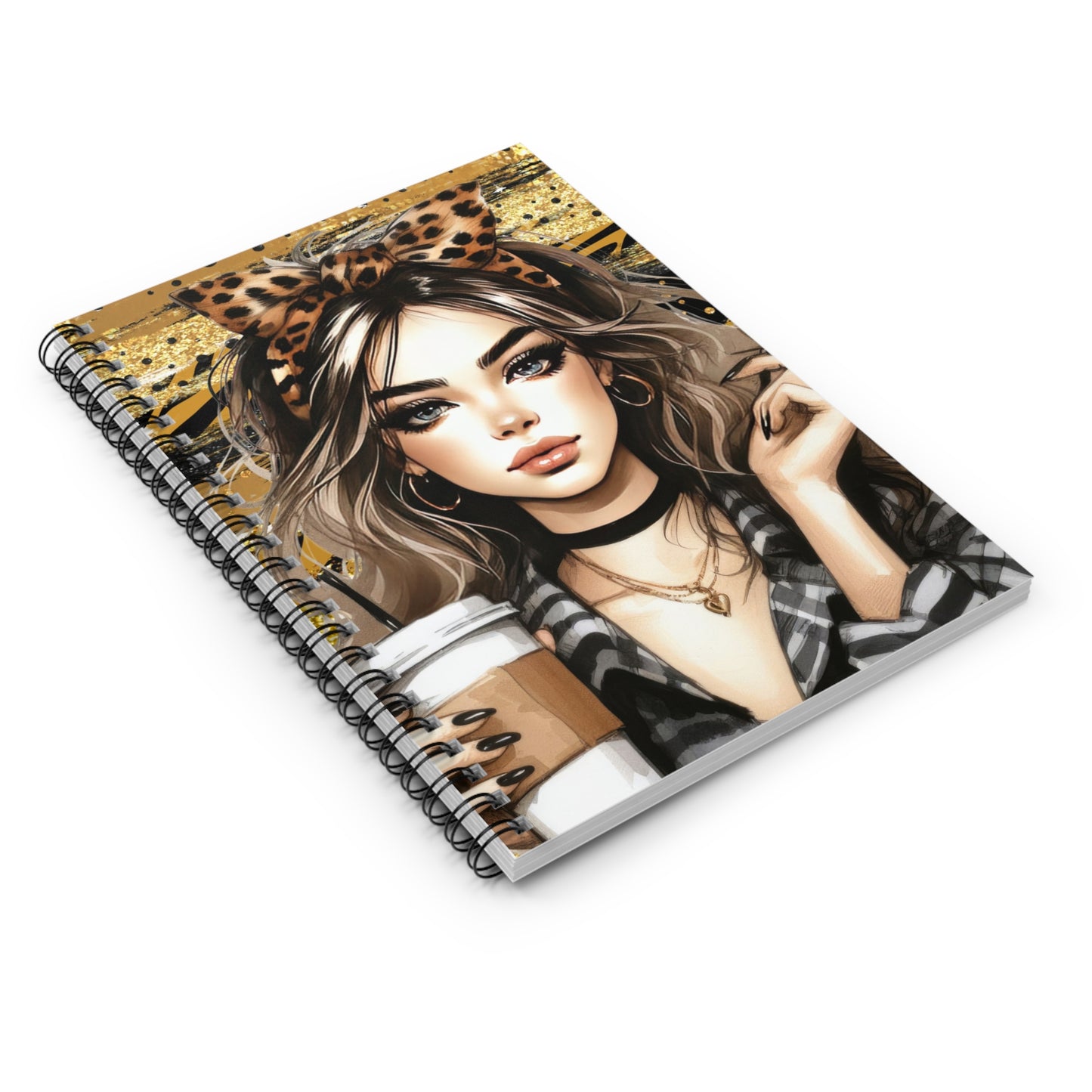 Chic Fashionista Spiral Notebook - Ruled Line, Stylish Journal, Cute Notepad, Gift for Her, Women’s Planner