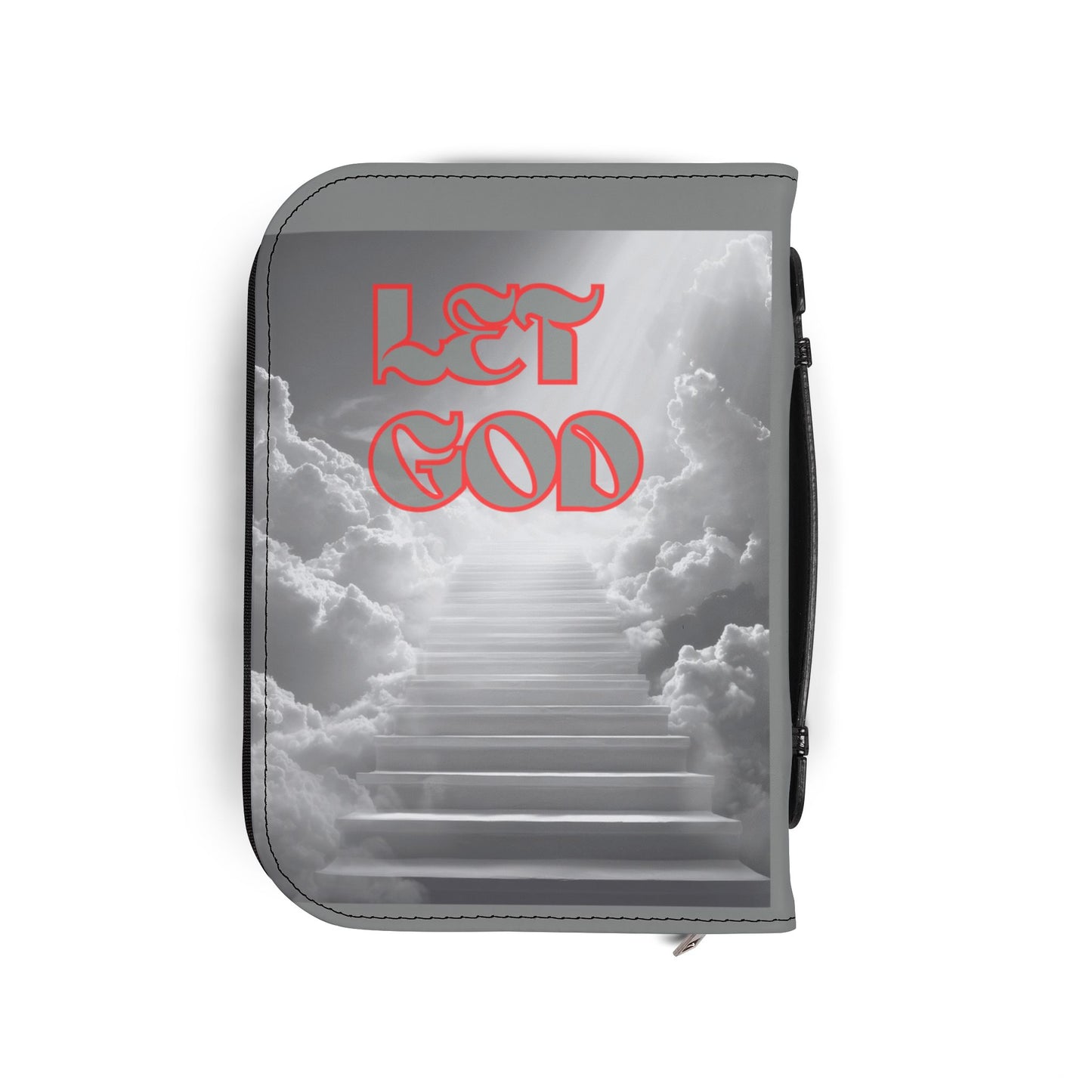 Let God cross, praying Jesus and lion Bible Cover | Stairs to Heaven Christian design
