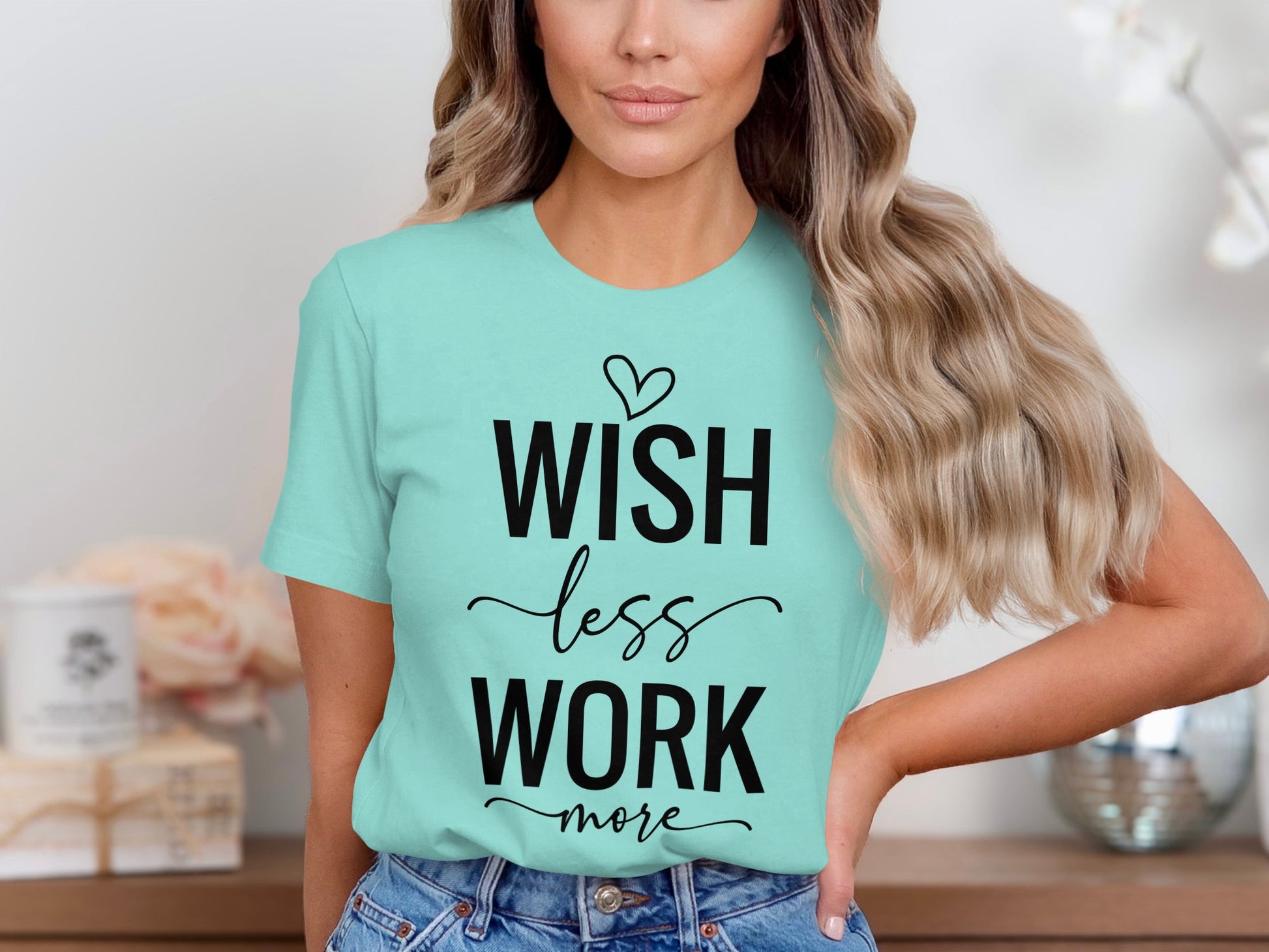 Motivational Wish Less Work More T-shirt product type