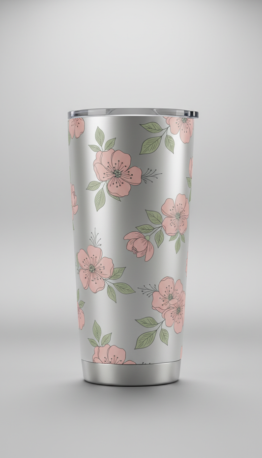 Floral Motif Matte Tumbler