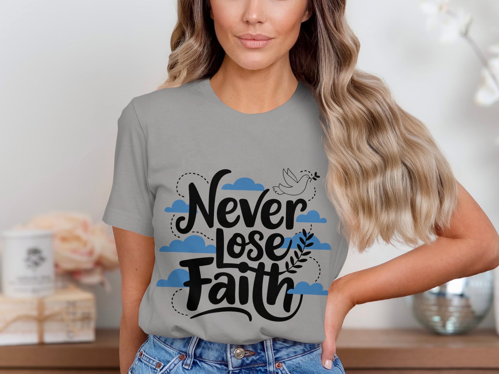Never Lose Faith Inspirational Graphic Shirt product