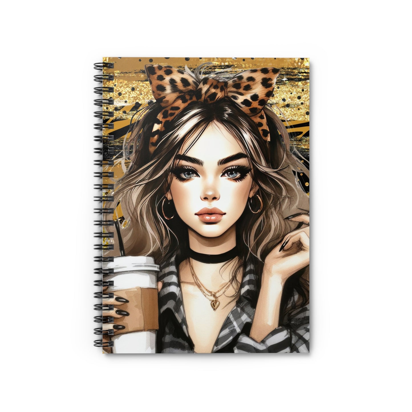 Chic Fashionista Spiral Notebook - Ruled Line, Stylish Journal, Cute Notepad, Gift for Her, Women’s Planner
